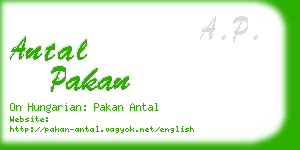 antal pakan business card